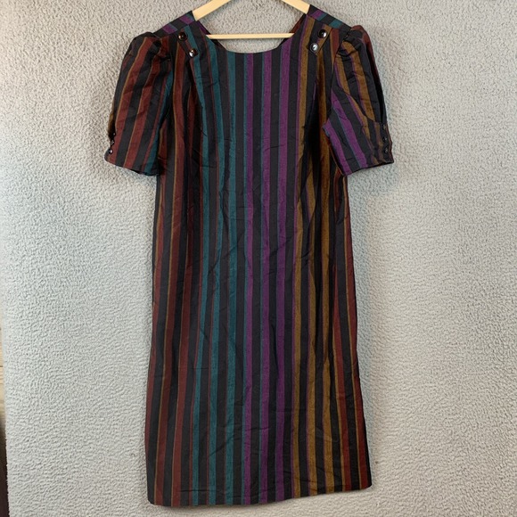 MCS New York Dresses & Skirts - Vintage MCS‎ New York Dress Striped Puff Sleeve 70s Mod